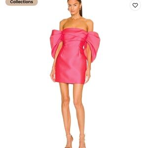 REVOLVE-Vibrant Pink Draped Sleeve Mini Dress